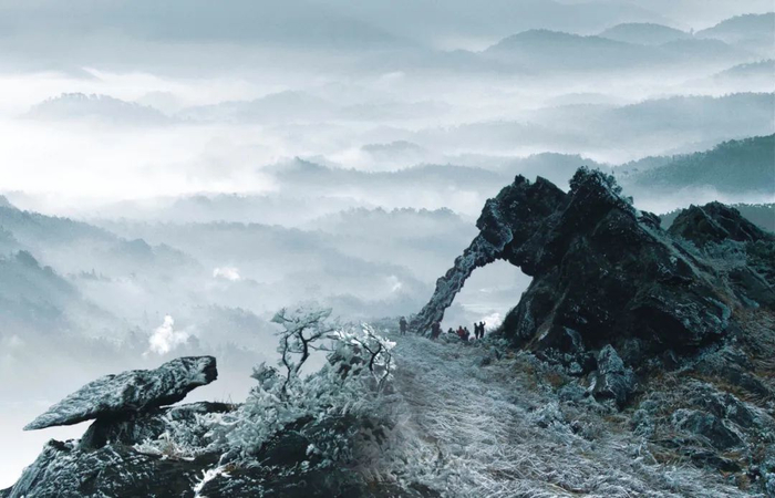 ▲九连山峦白雪晶莹