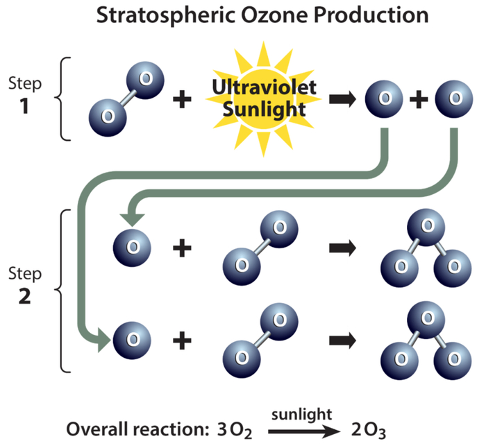 （平流层臭氧生产的过程）
