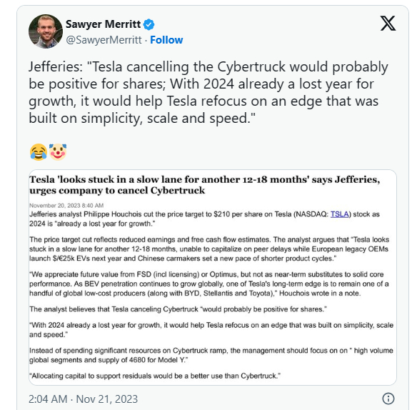 国外分析师评价Cybertruck