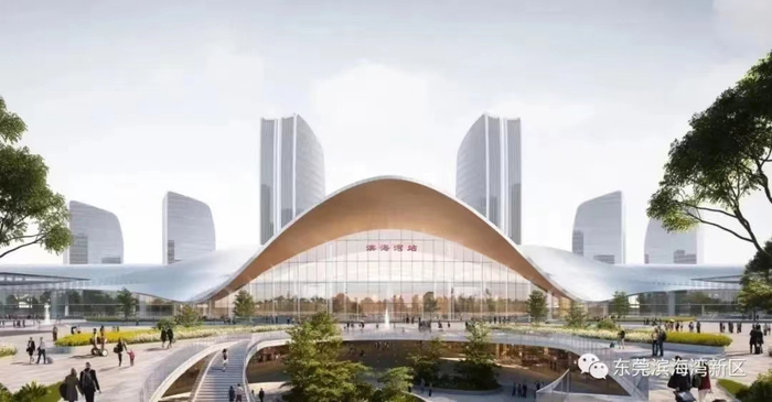 ▲滨海湾站效果图 图源：滨海湾新区