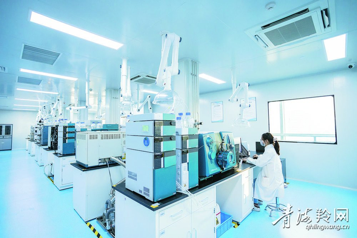 南京江北新区生物医药公共服务平台内，技术服务人员正在实验室内进行操作。 江北新区生物医药公共服务平台供图