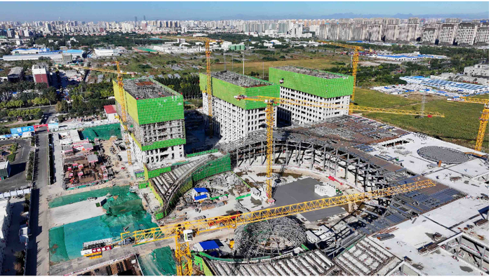 国际医疗基地内，正在建设中的北京儿童医院保定医院。张保林 翟志刚摄
