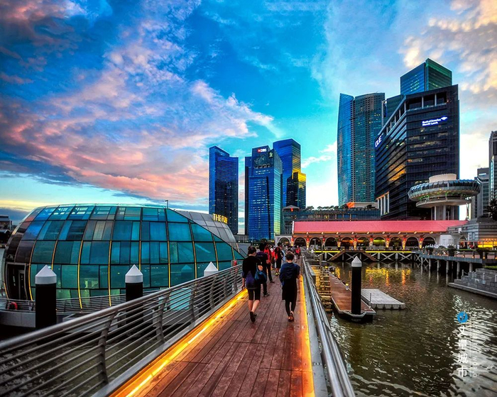 滨海湾商务区夜景