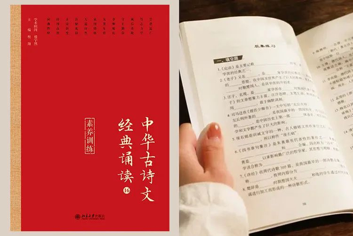 ▲针对12册古诗文内容所出习题