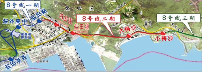 ▲8号线二期线路示意图（以实际建成为准）。