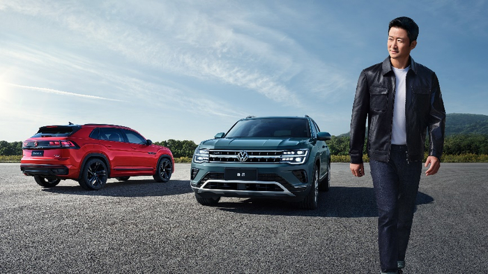著名演员吴京成为包括途昂家族在内的大众旗舰SUV家族代言人。 上汽大众供图 华龙网发
