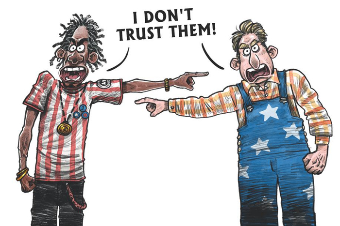 美国人互不信任情况加剧,核心原因在于种族歧视.