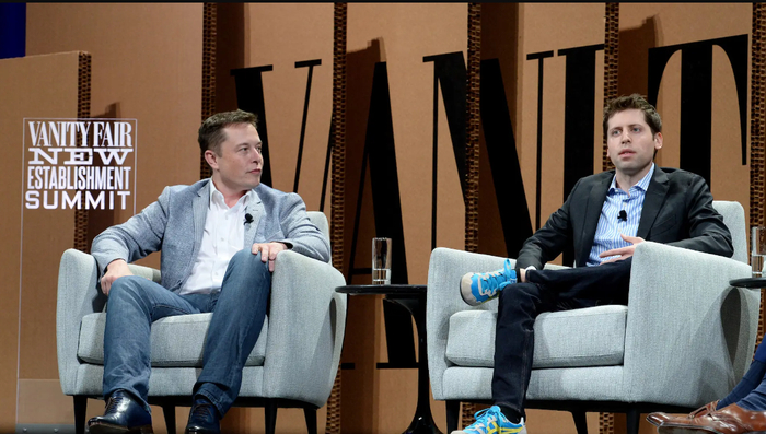 ▲马斯克（左）与奥尔特曼