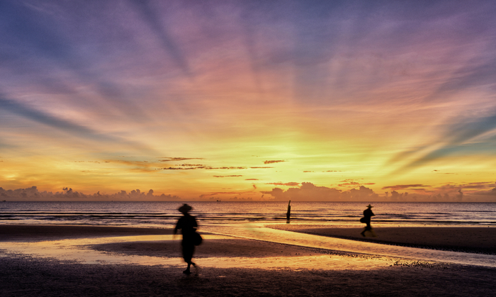 赶海晨曲 洪国春摄
