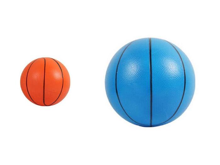 图：蓝球和橙色球哪个球更大？