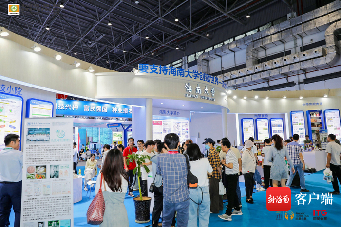 海南大学展位，参展观众络绎不绝。主办方供图