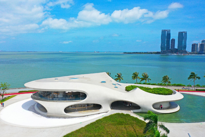 航拍海口云洞图书馆。记者 汪承贤 摄