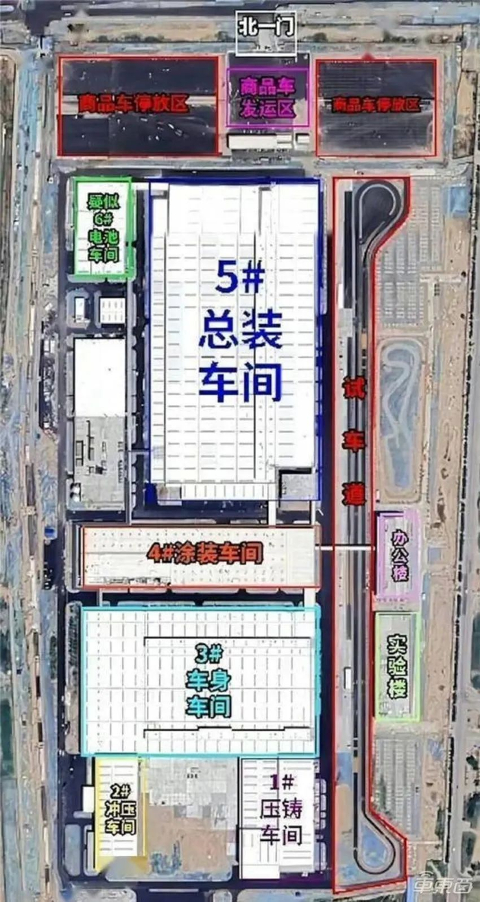 ▲网传小米工厂布局图，图中显示工厂基本施工完成