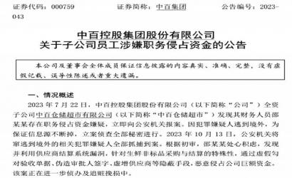 中百集团公告截图