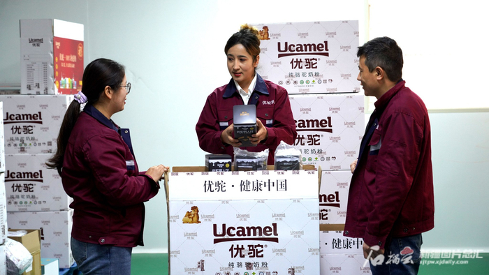 柯坪县农业产业化龙头企业新疆优驼乳业有限责任公司生产的纯骆驼奶粉。艾热提·加沙热提摄