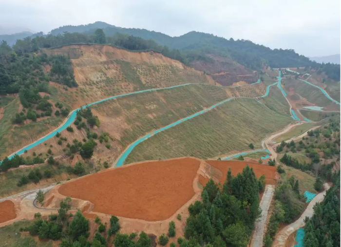 马头岬矿区开采铁矿岩土体裸露区域开发耕地治理前后对比照片