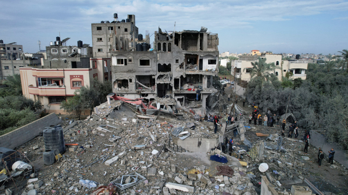 ▲加沙地带在轰炸之下满目疮痍