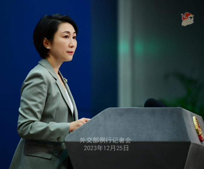 毛宁主持12月25日外交部例行记者会 图：外交部网站