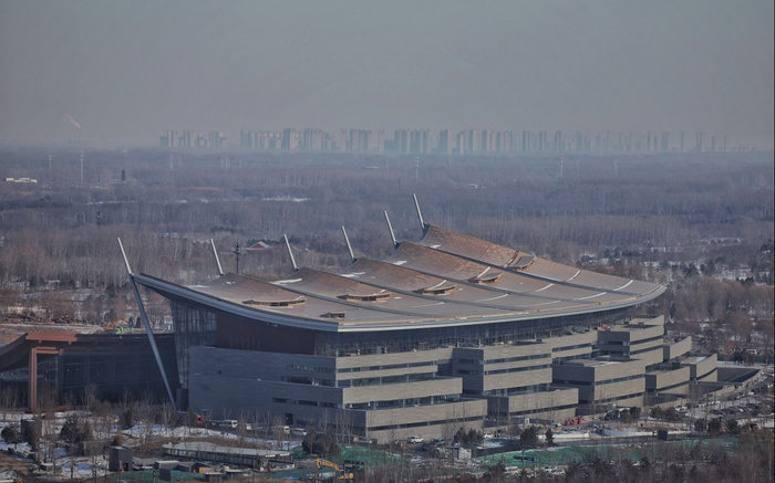 12月25日，从高处远望北京大运河博物馆。新京报记者 薛珺 摄