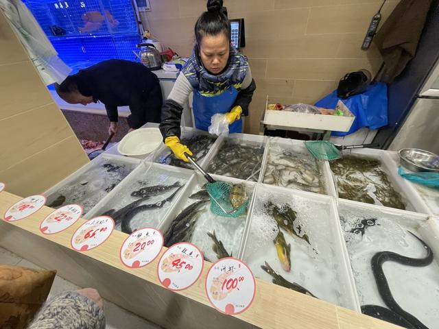 广元菜场水产柜台 舒抒 摄
