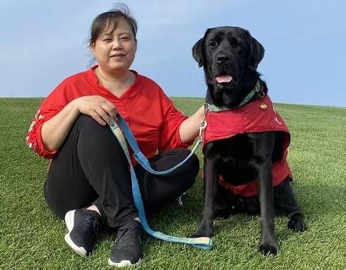 陈燕与导盲犬。受访者供图