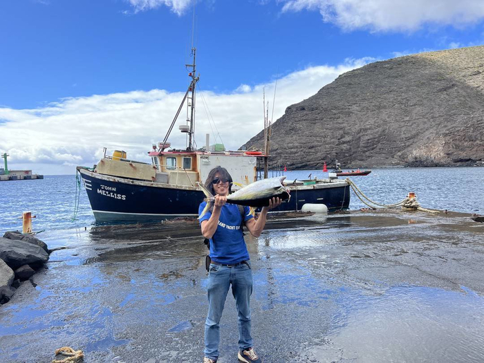 圣赫勒拿岛渔民送给朱稳的金枪鱼