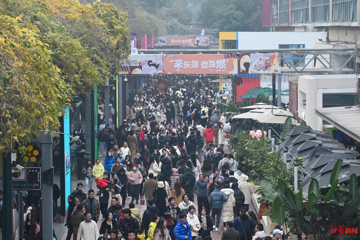 ▲市民在东郊记忆游玩