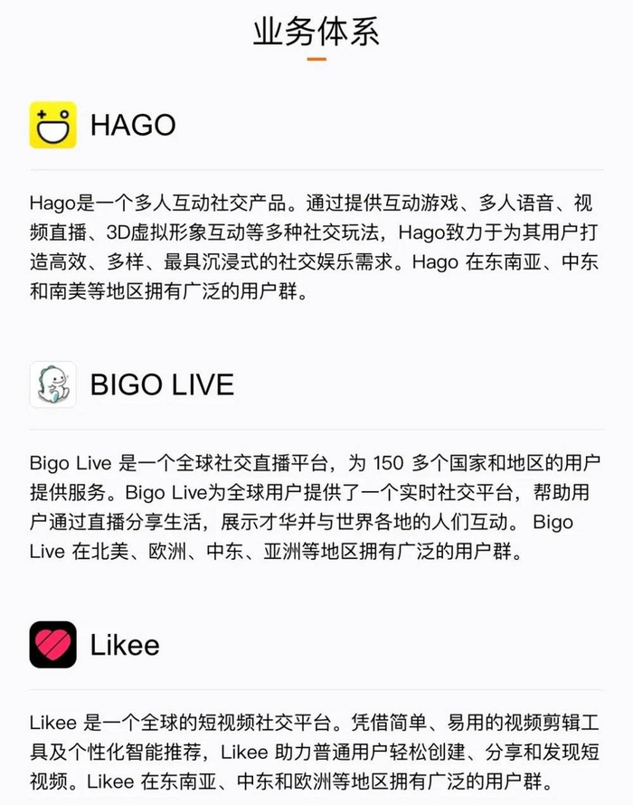 欢聚现在对自身业务的介绍