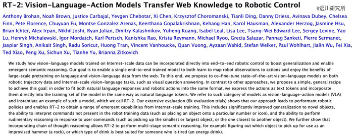 Google的RT-2模型论文
