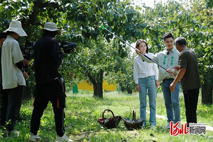 2023年9月，杨旭在《遇见石家庄——农特优品篇》节目录制现场。杨旭供图