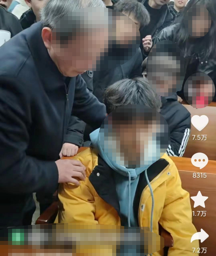 ▲网络视频上，老师对黄衣学生进行催眠
