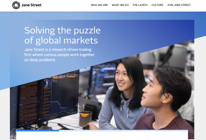 图片来源：Jane Street官网截图