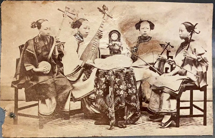 晚清旧照 女子乐坊