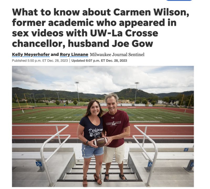 乔·高与妻子卡门·威尔森合影 来源：USA TODAY报道截图