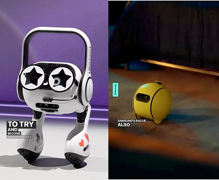 左 LG/右 Sumsung “Ballie”（图片来源：The Verge）