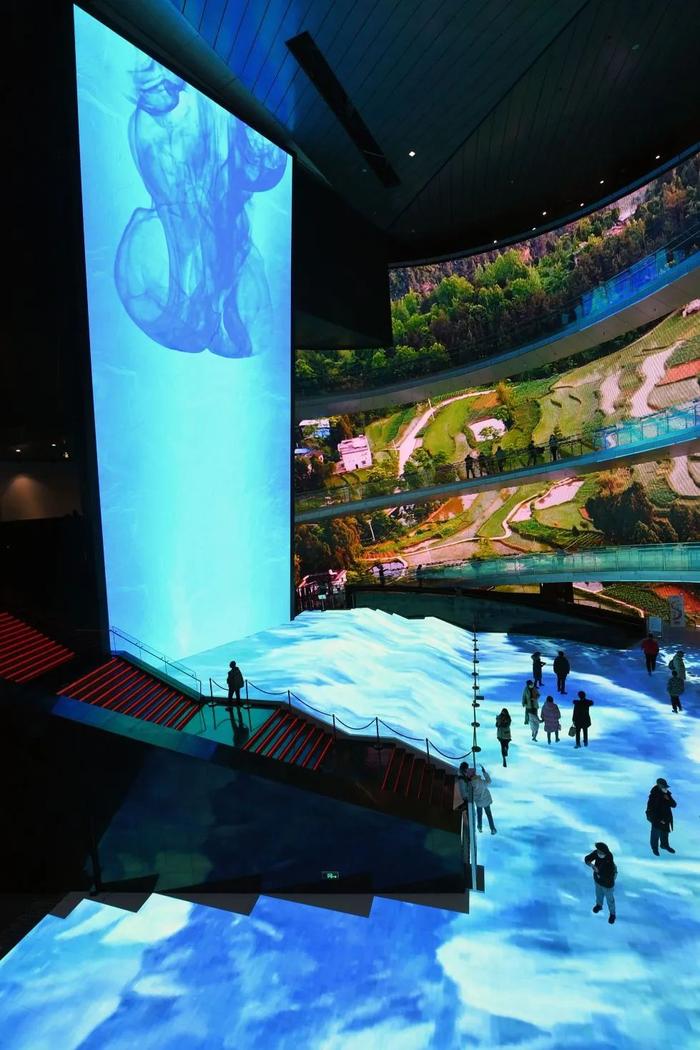 这是中国电影博物馆收藏的北京2022年冬奥会开幕式大屏幕(2月4日摄)