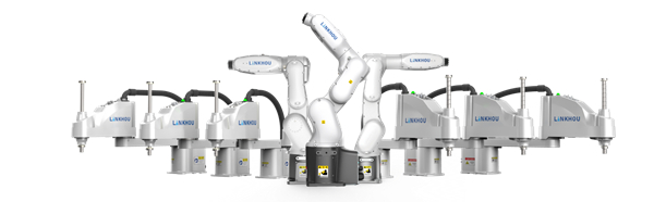 图为灵猴机器人自主研发的SCARA机器人