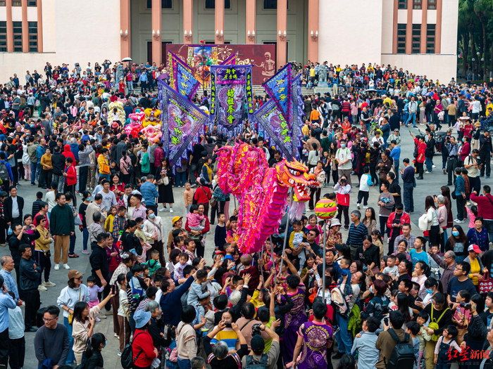 ▲元旦节期间，江门举办蔡李佛巡游活动 受访者供图