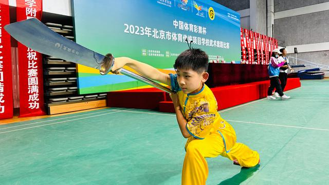 去年，刘冠臣参加了北京市体育传统项目学校武术套路比赛。  受访者供图