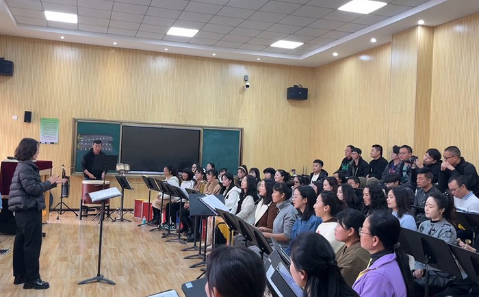 玉溪聂耳教师合唱团排练现场。受访者供图