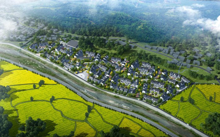 西昌市琅环镇琅环村新址新建“小组微生”聚居点效果图。 