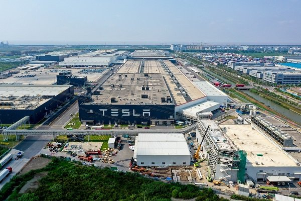 图说：位于临港的特斯拉超级工厂 新民晚报记者 陈梦泽 摄