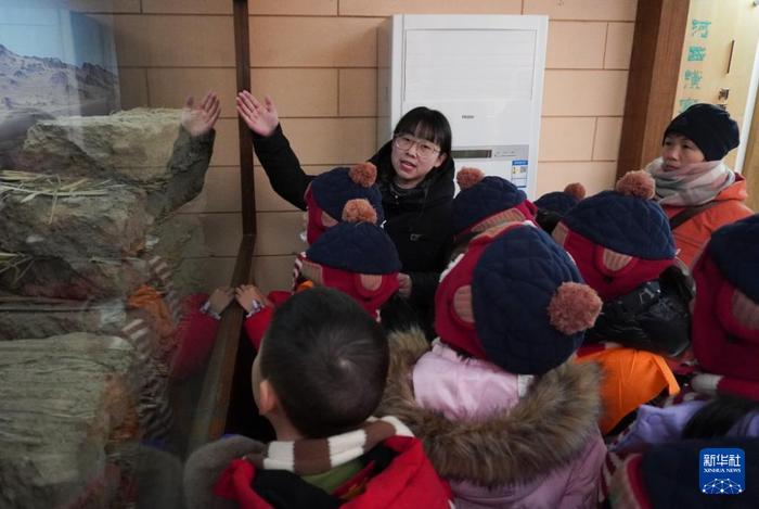   1月21日，在甘肃省敦煌市，参加研学活动的学生参观阳关博物馆。新华社记者 马希平 摄