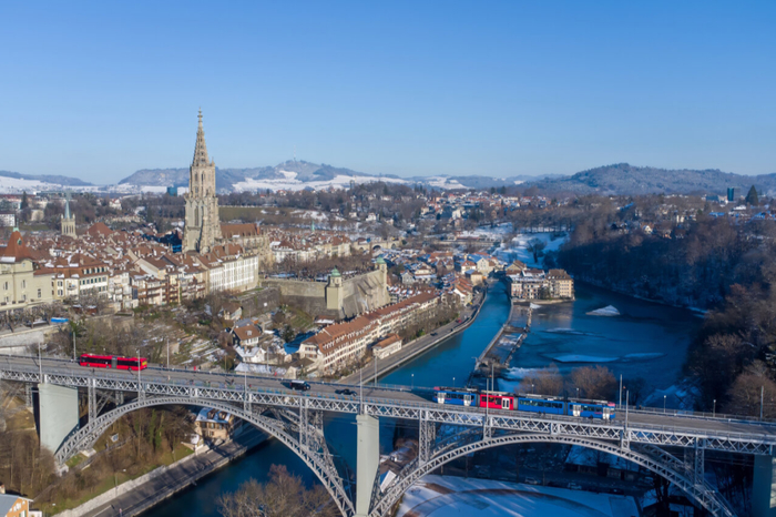 1月20日在瑞士首都伯尔尼拍摄的城市风光。孟鼎博摄（新华社）