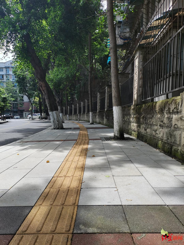 ▲人行道上的盲道