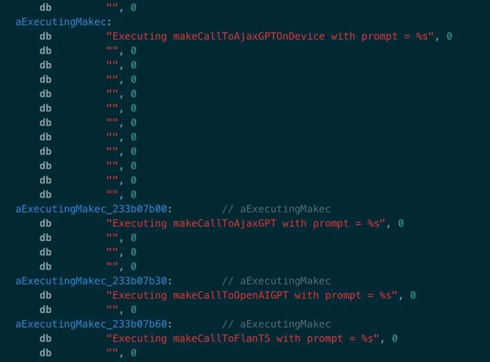苹果在测试版本中将Ajax与ChatGPT、FLAN-T5等产品给出的结果进行了比较。|图片来源：9to5Mac