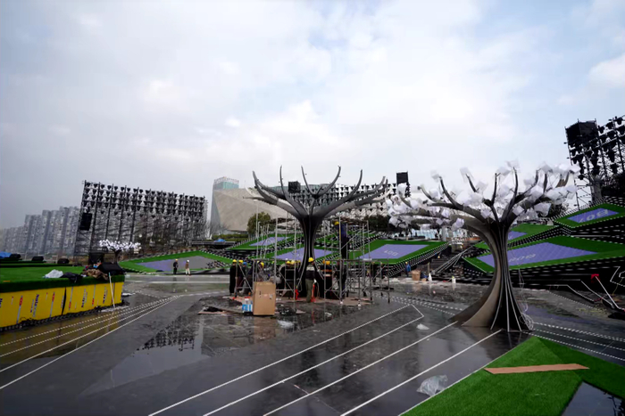 △长沙分会场场地搭建过程中