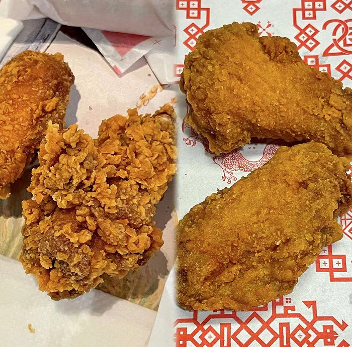 现裹粉与预裹粉辣翅 图片来源：小红书@Appledog