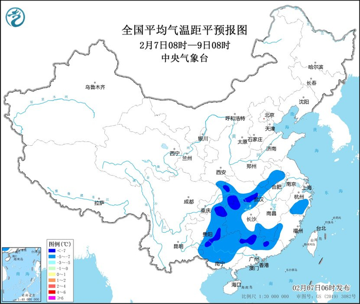 图3 全国平均气温距平预报图（