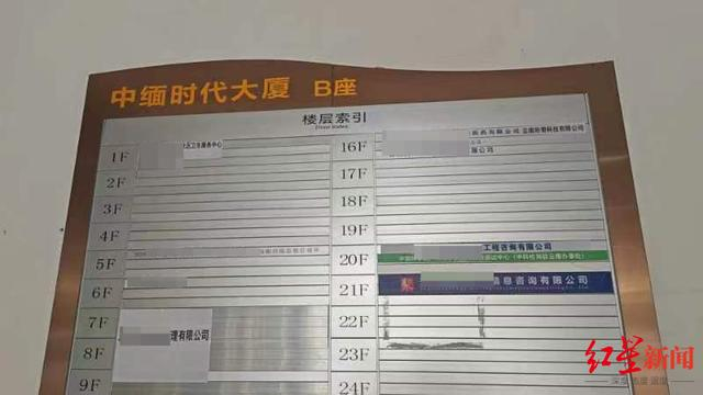 ▲中缅时代大厦楼层索引